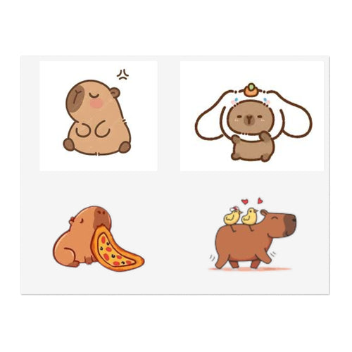Capybara stickers four pack